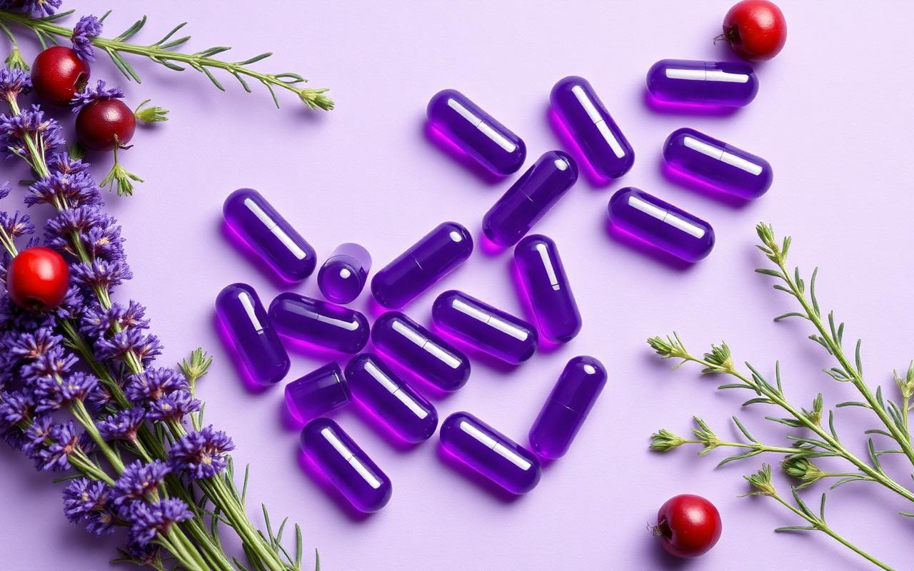 UroVita Care purple probiotic capsules with cranberries and lavender